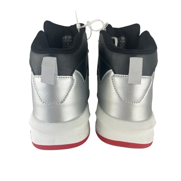 GEERS Men’s High Top Athletic Sneakers Silver Red Comfort Foam Size 9.5 main image 4